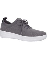 Lyst - Fitflop Uberknit Braided Strap High Top Sneaker in White