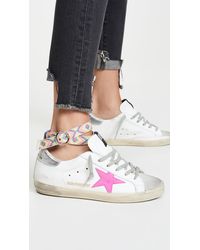 Golden Goose Deluxe Brand Superstar Trainers With Anklet - White