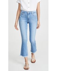 PAIGE Colette Crop Flare Jeans With Fray Hem - Blue