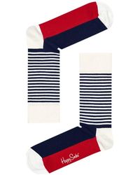 Happy Socks Chaussettes pack de 4 STRIPE Blanc/bleu femmes Chaussettes en bleu