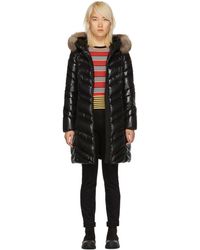 Moncler Manteau en duvet et fourrure noir Fulmar