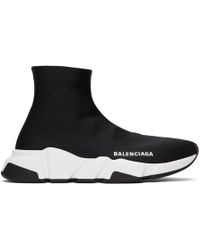Balenciaga Baskets contrecollees noires Speed