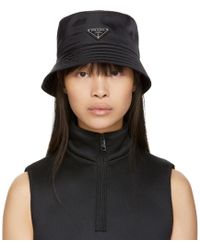 prada logo plaque bucket hat