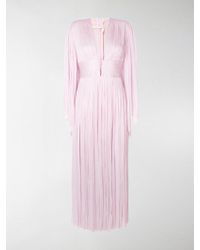 Lyst - Maria Lucia Hohan Gathered Velvet Dress with Crystal Belt in Natural