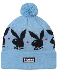 Supreme Playboy Jacquard Beanie (fw17) White in White - Lyst