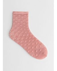 & Other Stories Diamond Fishnet Socks - Orange