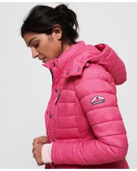 Superdry Fuji Slim Double Zip Hooded Jacket - Pink