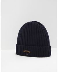 paul and shark beanie navy