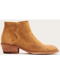 frye carson piping bootie off white