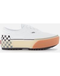 cream platform vans