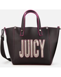 Lyst Juicy Couture Brogue Leather Ss Tote Bag In Gray Juicy Couture Arlington Mini Soft Tote Bag Lyst