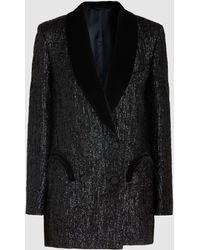 Blazé Milano May Day Double-breasted Lurex Blazer - Black