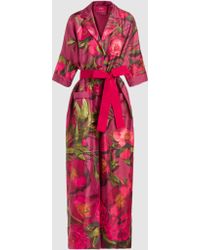 F.R.S For Restless Sleepers Eurinome Floral Robe - Red