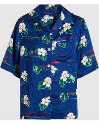 Racil Tony Tropical Print Button-up Shirt - Blue