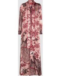 F.R.S For Restless Sleepers Paradise Tie Neck Printed Jumpsuit - Pink