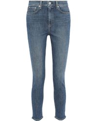 Rag & Bone Faded High-rise Skinny Jeans Mid Denim - Blue