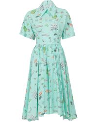 Lyst Mint Green Dresses Women S Designer Olympia Le Tan Mint Kawabata Dress Lyst