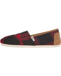 red and black plaid flats