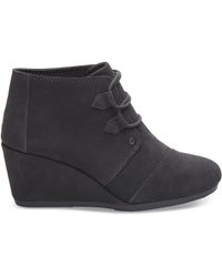 toms forged iron grey suede women's ella booties