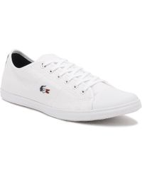 lacoste ziane canvas plimsoll trainers in white