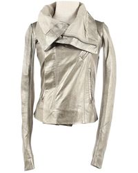 Rick Owens Chaqueta en cuero metalizado - Multicolor