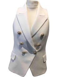 Balmain Chaqueta en algodón blanco
