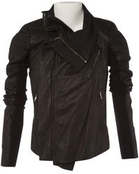 Rick Owens Black Leather Jacket