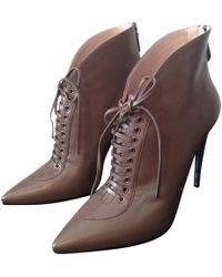 miu miu lace up leather ankle boots