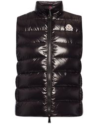 Moncler Quilted Vest With Logo - Black