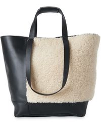 Lyst Whistles Croc Suede Mix Tote Bag In Black Whistles Hampson Shearling Tote Lyst