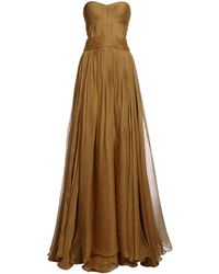 Lyst - Maria Lucia Hohan Gathered Velvet Dress with Crystal Belt in Natural