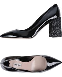 miu miu black patent leather pumps