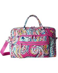 Lyst Vera Bradley Iconic Weekender Travel Bag Signature Cotton Vera Bradley Iconic Weekender Travel Bag Classic Navy Overnight Luggage