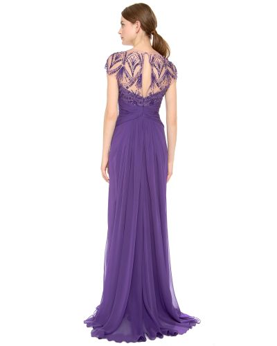 monique lhuillier purple gown