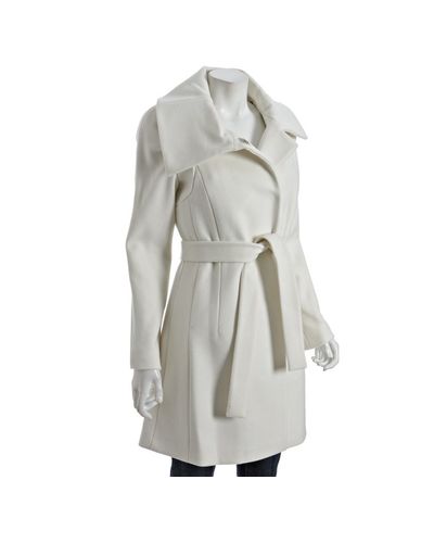 Lyst - Elie Tahari Winter White Wool Belted Shaina Coat in White