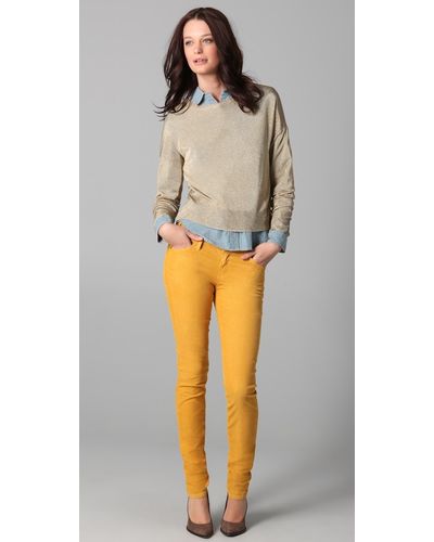 womens yellow corduroy pants