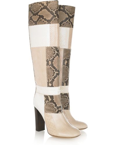chloe python boots