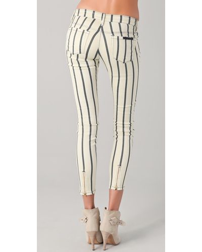 Lyst Sass And Bide Force Of Nature Striped Skinny Jeans In Gray