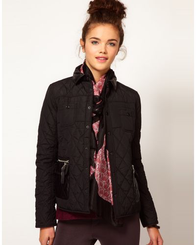 river island black matte padded coat