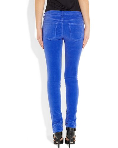 navy blue velvet jeans