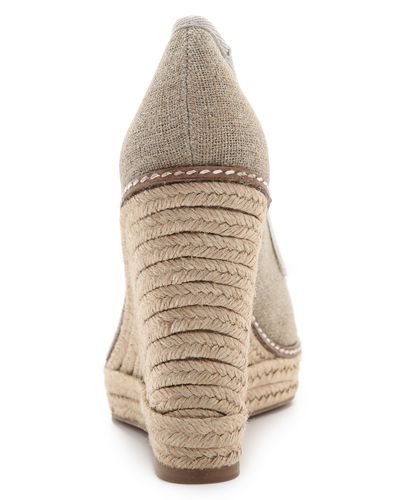 Lyst - Tory burch Jackie Wedge Espadrilles in Green