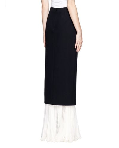 Lyst - Alexander mcqueen Pearl Trimmed Crepe Skirt With Silk Plissé ...