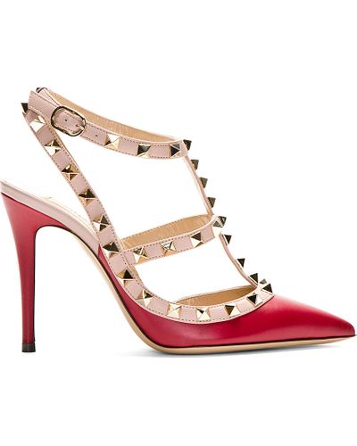 Lyst - Valentino Rockstud Slingback Pump in Red