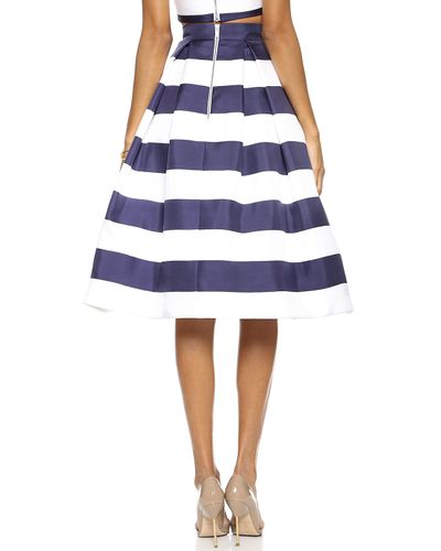 Lyst - Nicholas Navy Stripe Silk Ball Skirt Navy White Stripe in Blue