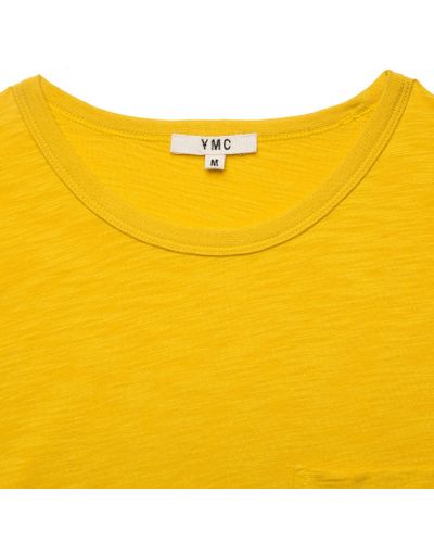 mens yellow pocket t shirt