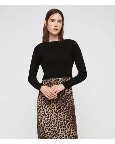 allsaints hera leopard dress