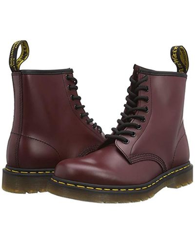 red lace up doc martens