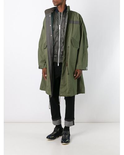 Lyst - Sacai Layered Parka in Blue for Men