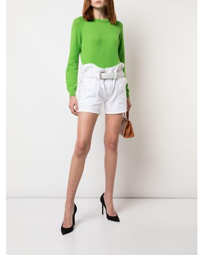 RTA Belted Shorts in White - Lyst