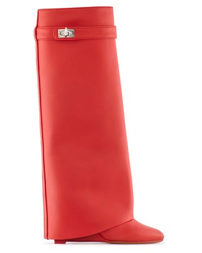 givenchy shark lock boots red